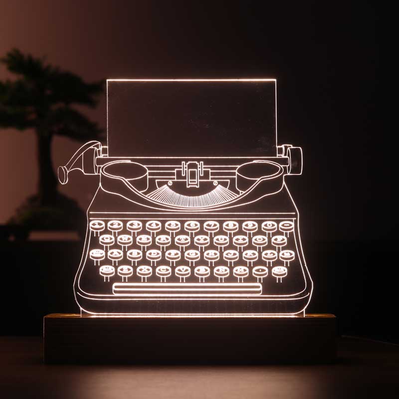 3D Typewriter LED Table Lamp