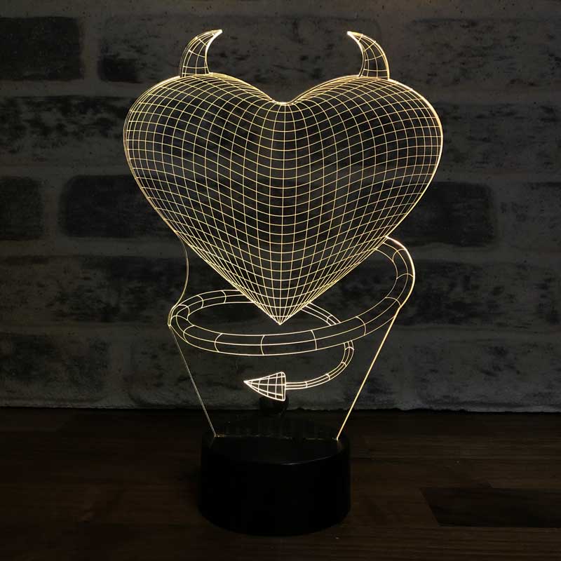 Devil Love Figürlü Dekoratif Hediye Led Masa Lambası | BYLAMP