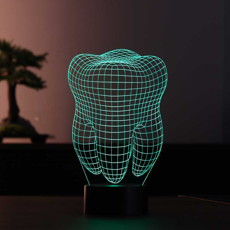 Luz de noche de dientes 3D