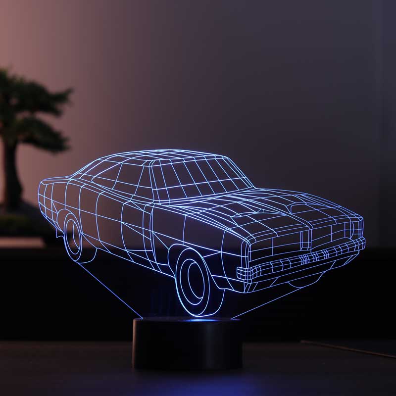 3D Dodge Charger 1968 LED Night Light