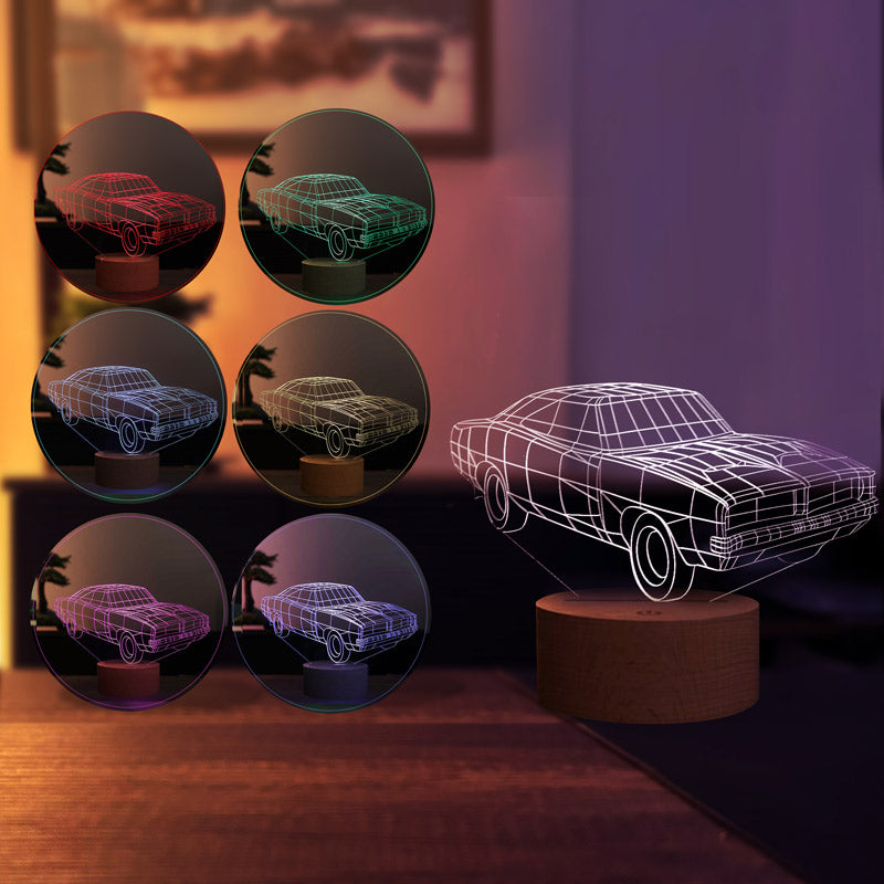 3D Dodge Charger 1968 LED Night Light