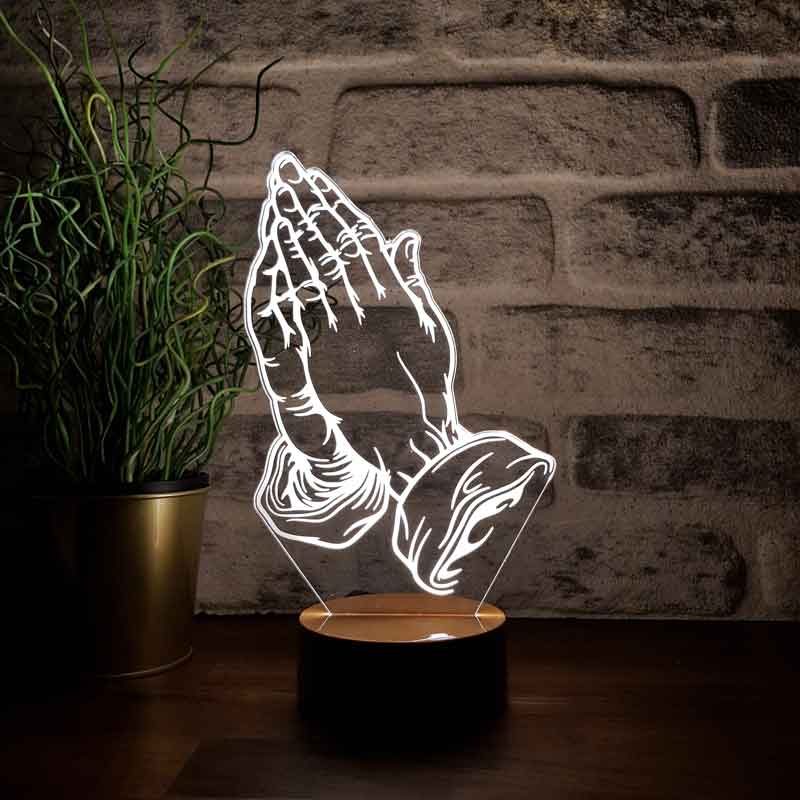 3-D prayer LED table lamp