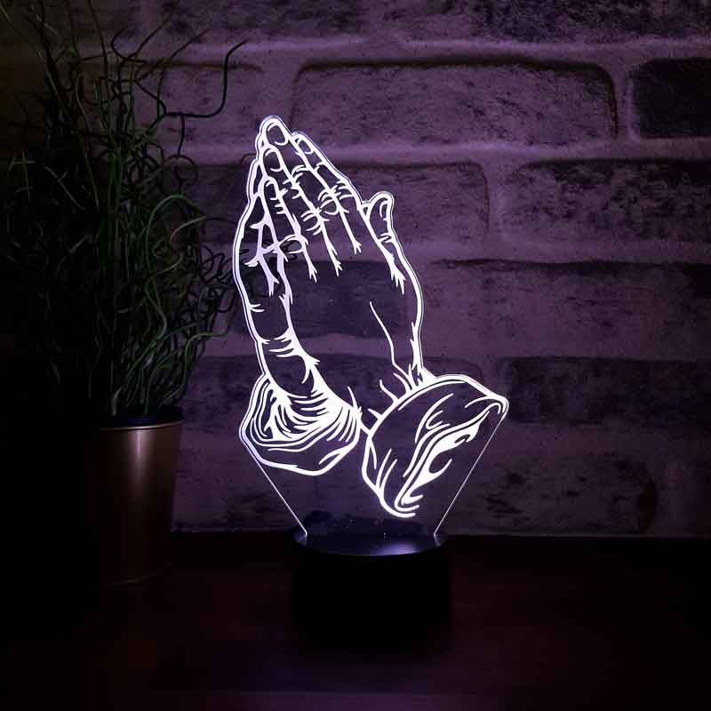 3-D prayer LED table lamp