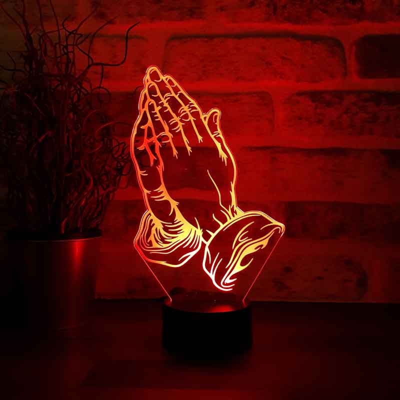 3-D prayer LED table lamp