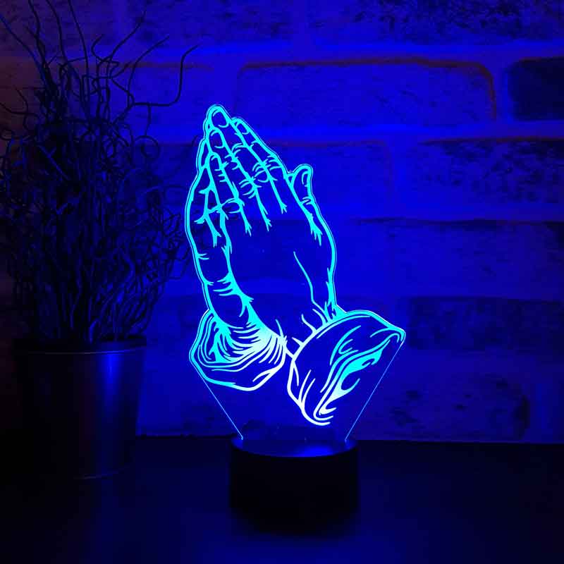 3-D prayer LED table lamp