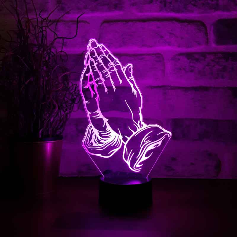 3-D prayer LED table lamp