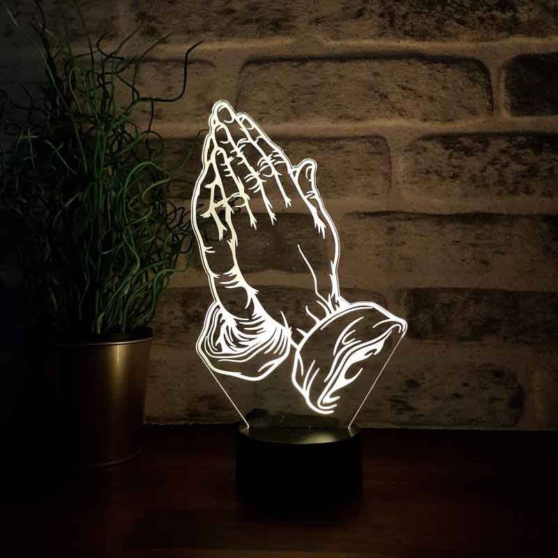 3-D prayer LED table lamp