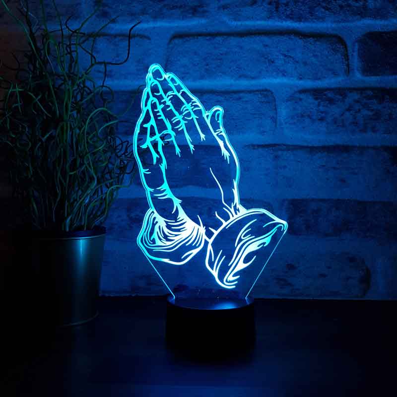 3-D prayer LED table lamp