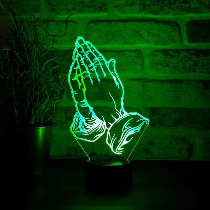 3-D prayer LED table lamp