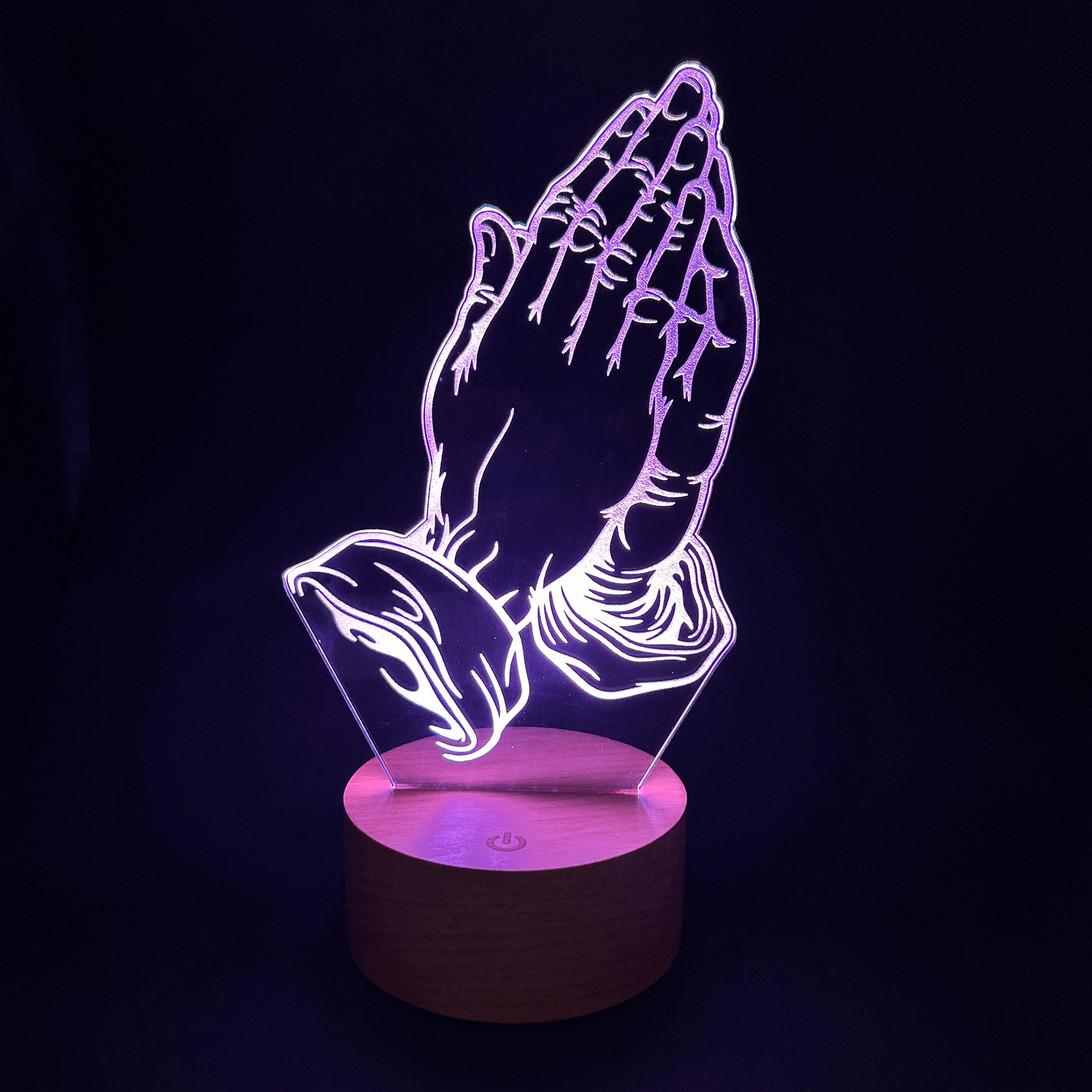 3-D prayer LED table lamp