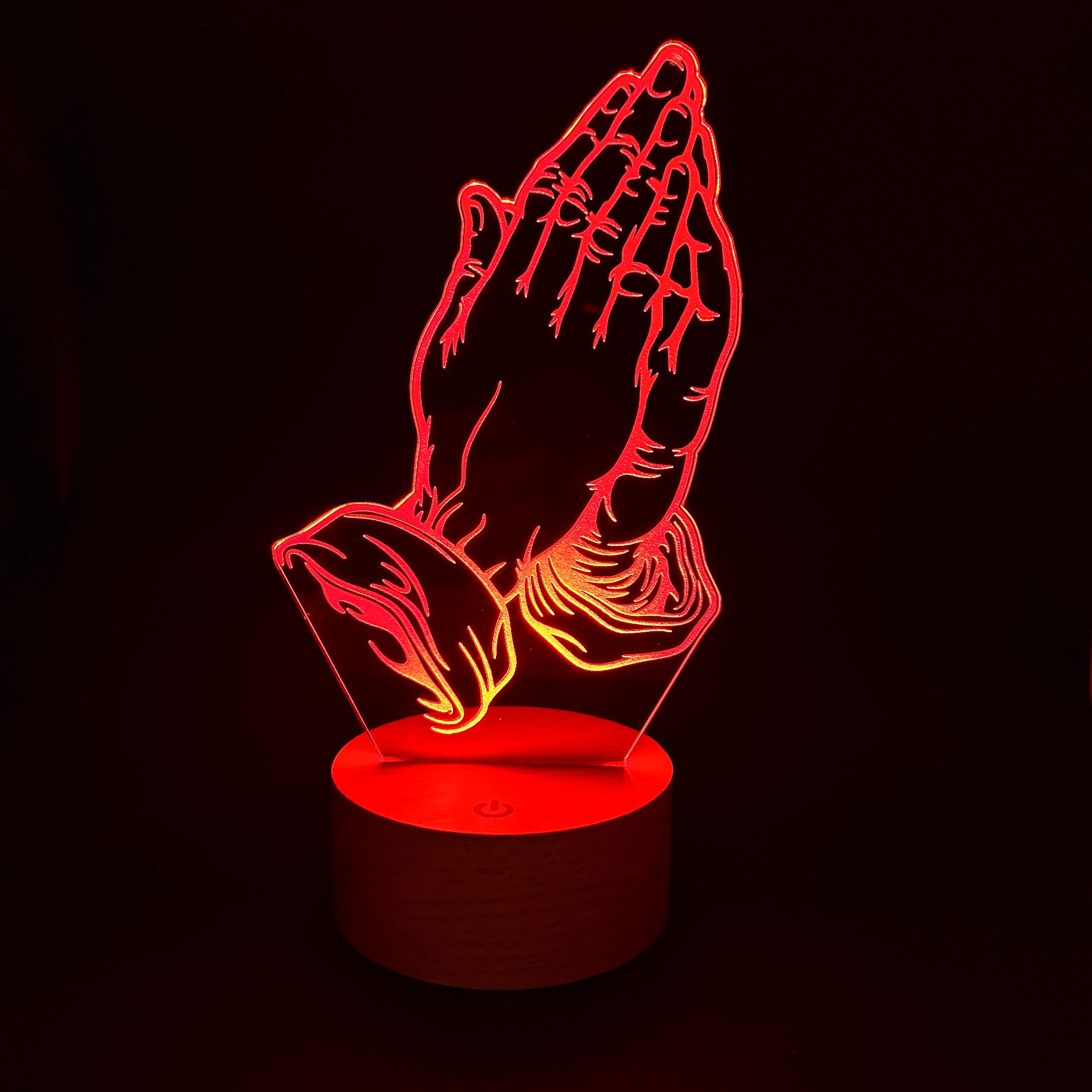 3-D prayer LED table lamp