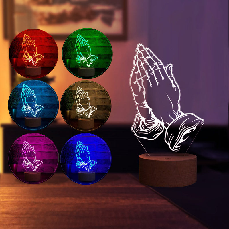 3-D prayer LED table lamp