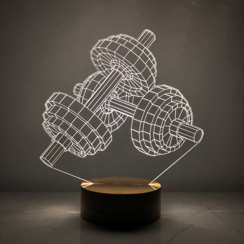 Dumbell Figürlü Dekoratif Hediye Led Masa Lambası | BYLAMP