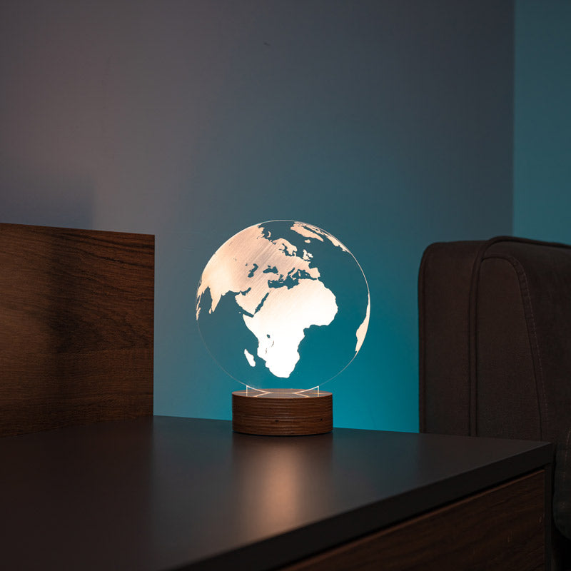 3D World Map Led Table Lamp