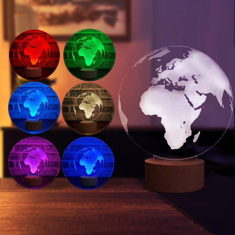 3D World Map Led Table Lamp