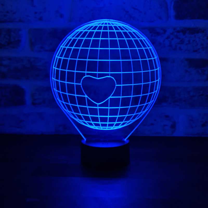 3D Welt ein Herz Geschenk Lampe