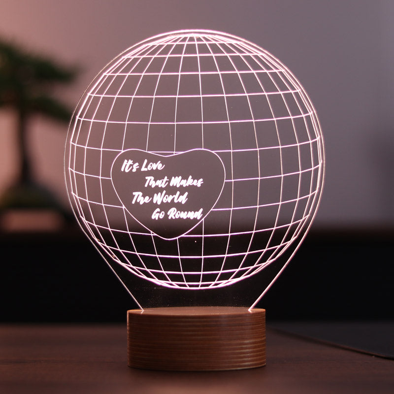 World and Heart Figured Decorative Gift Led Table Lamp | BYLAMP