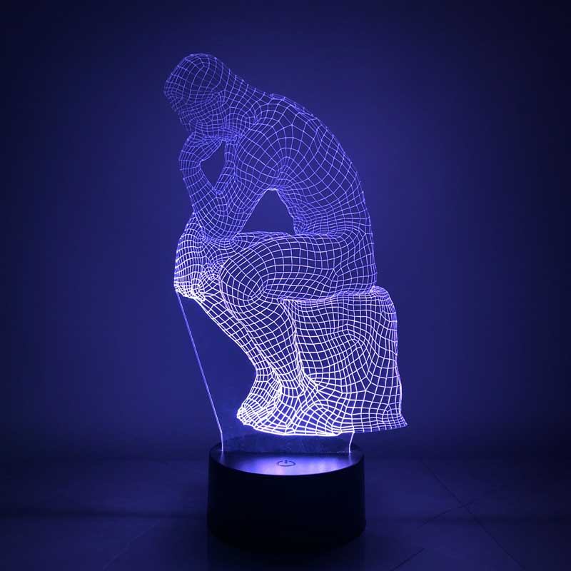 Düşünen Adam Figürlü Dekoratif Hediye Led Masa Lambası | BYLAMP