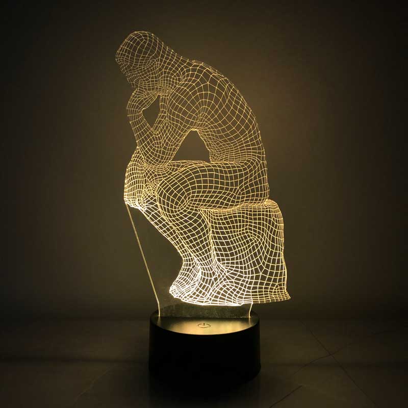 Düşünen Adam Figürlü Dekoratif Hediye Led Masa Lambası | BYLAMP