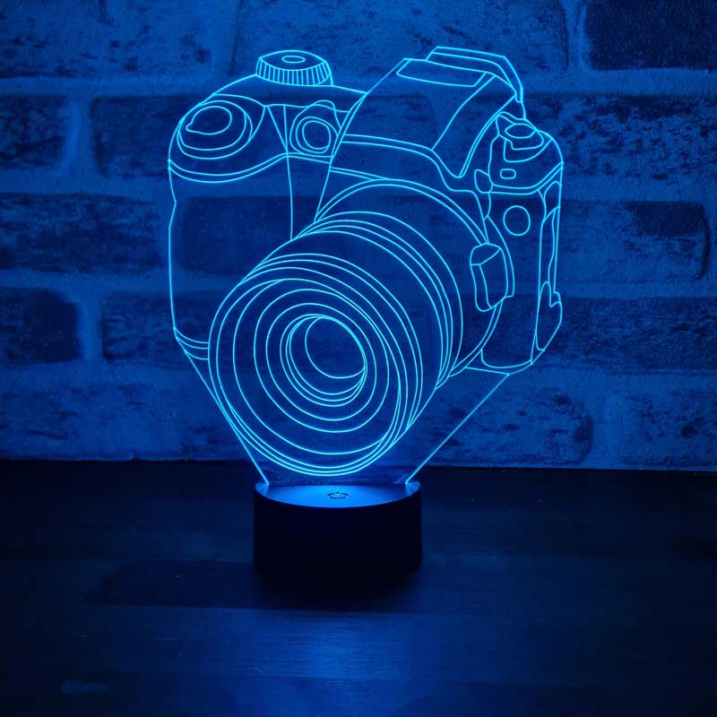 3D-Kamera-LED-Tischlampe