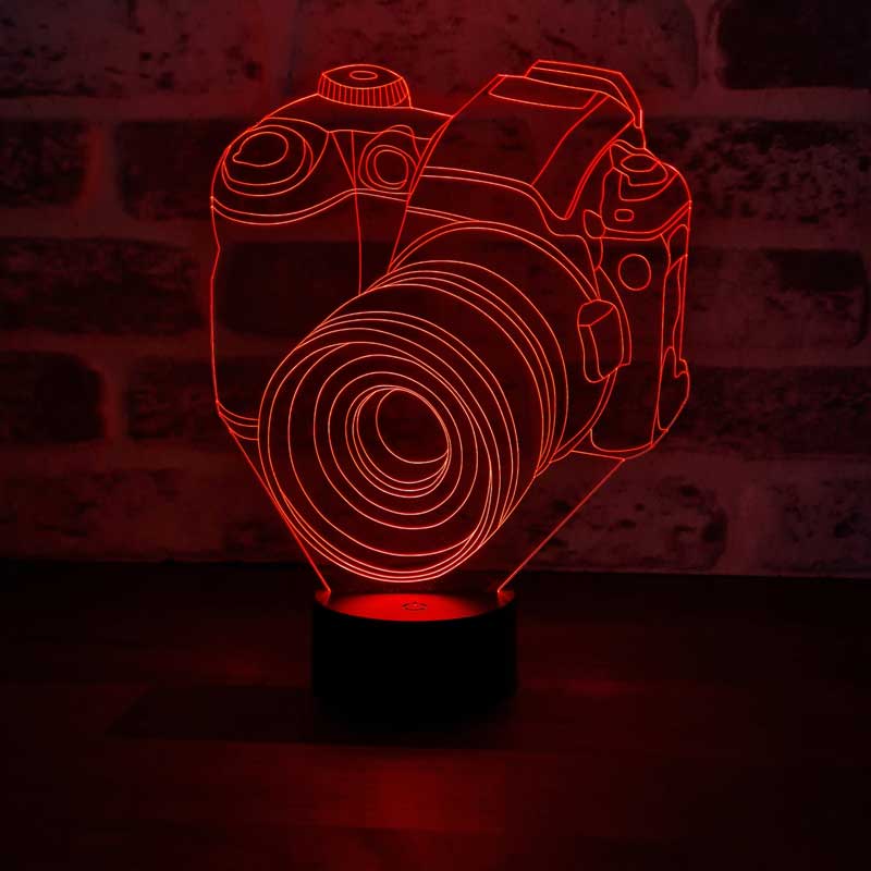 Lámpara de mesa led cámara 3D