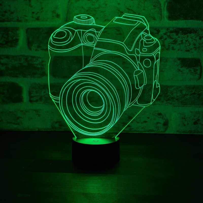 Lámpara de mesa led cámara 3D