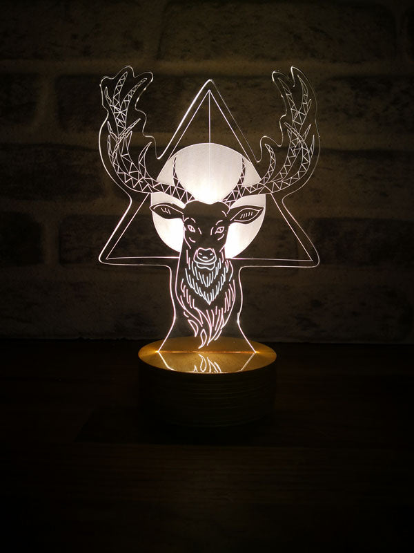 3D deer horns led table lamp