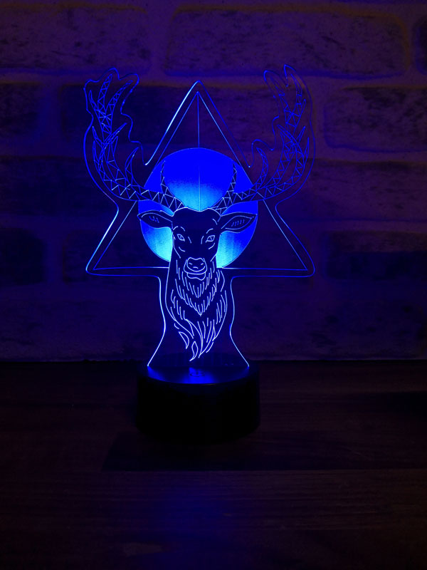 3D deer horns led table lamp