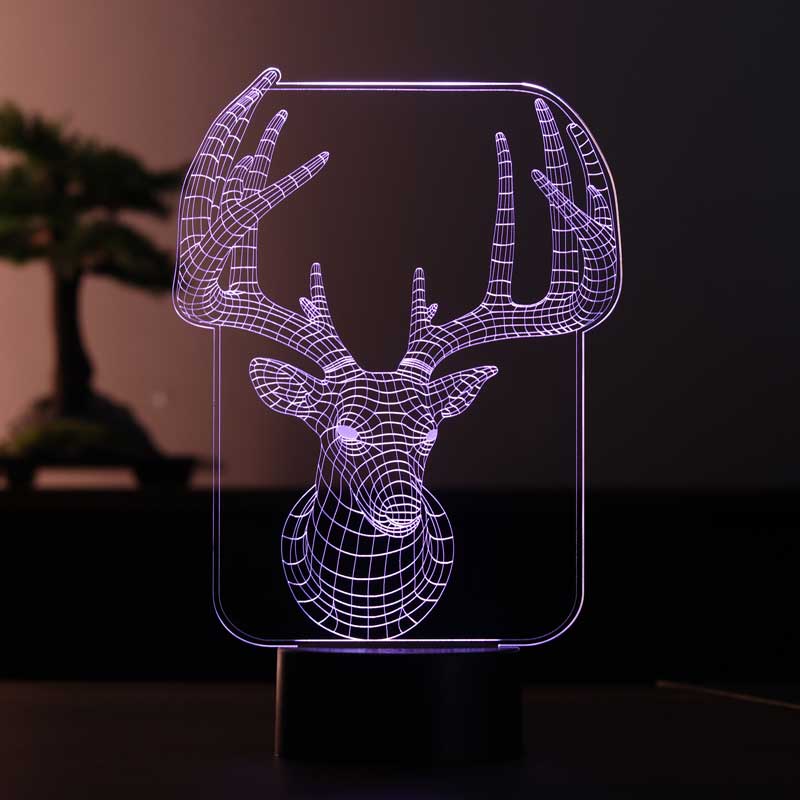 3D deer frame night light