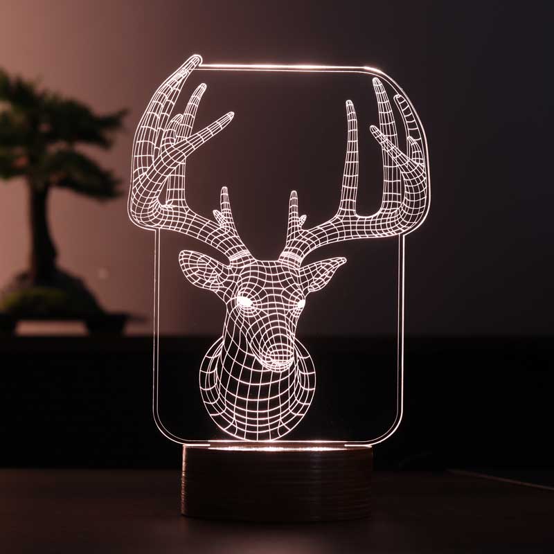 3D deer frame night light