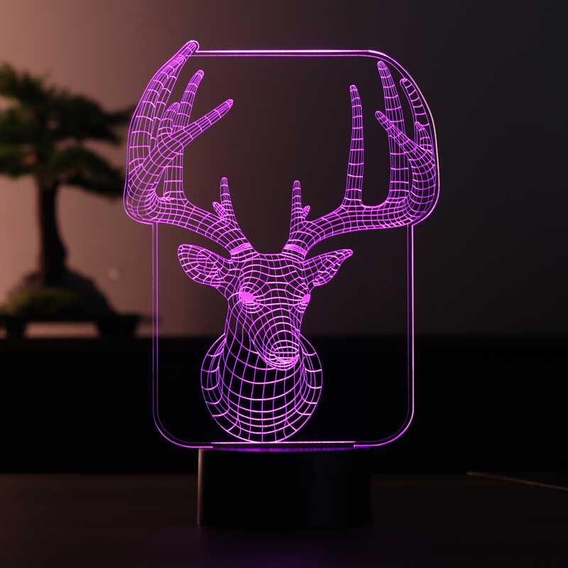 3D deer frame night light