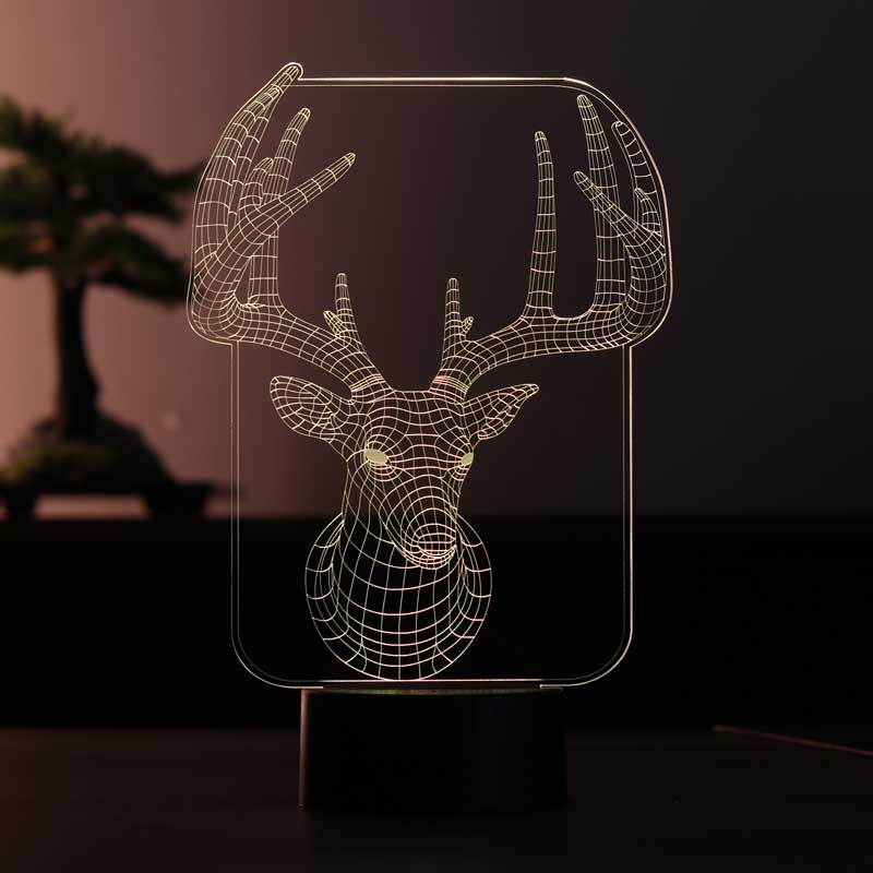 3D deer frame night light