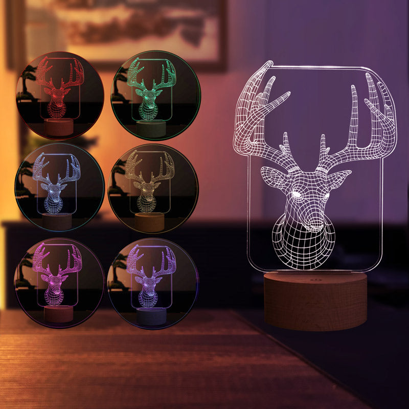 3D deer frame night light