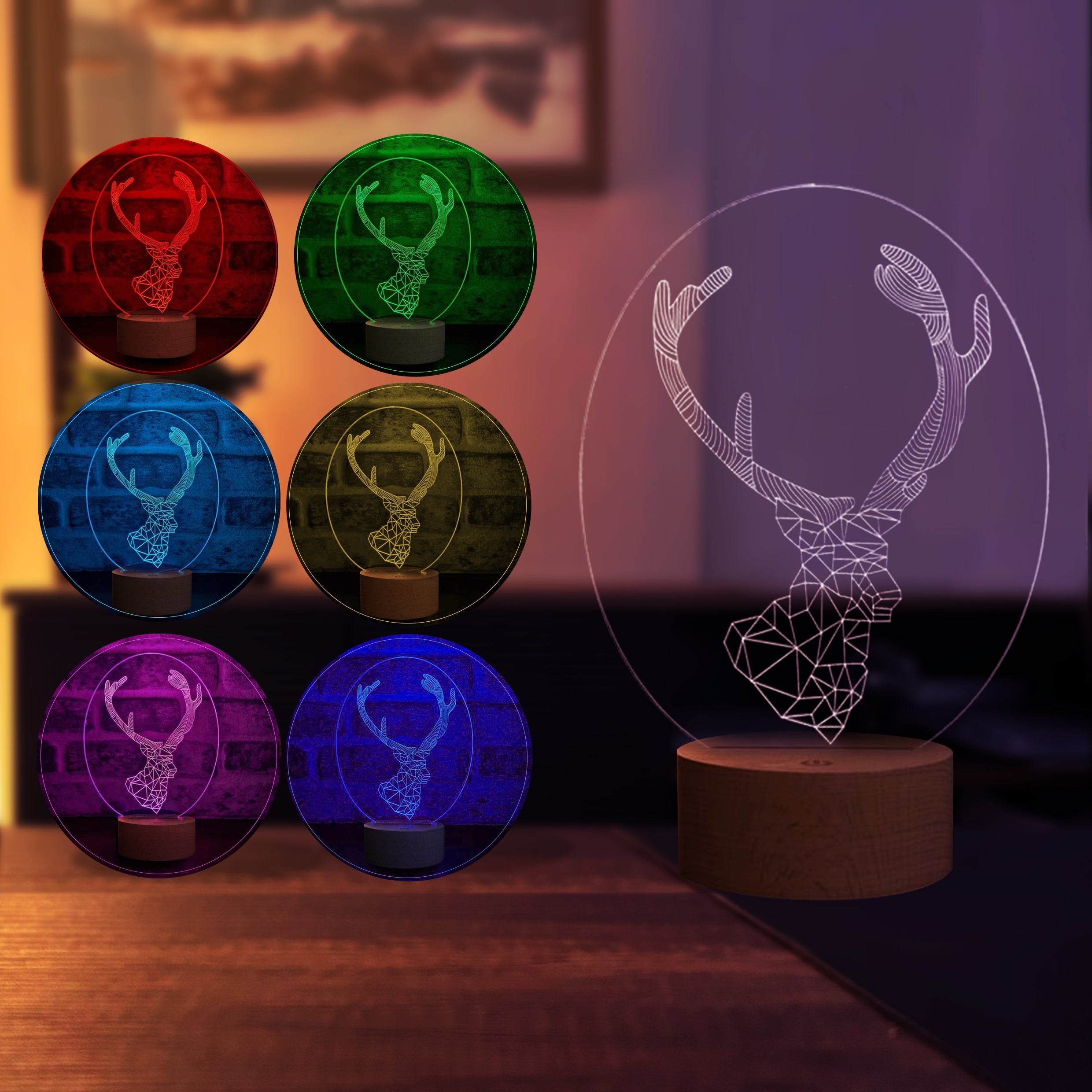 3D Deer Gift Table Lamp