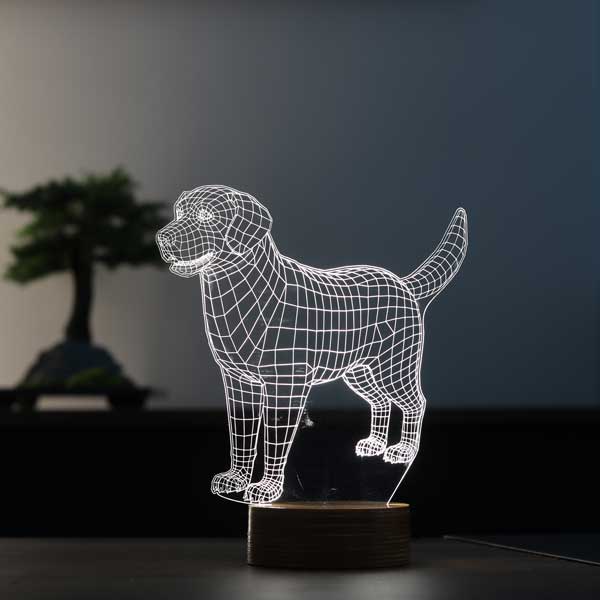 Golden Köpek Figürlü Dekoratif Hediye Led Masa Lambası | BYLAMP