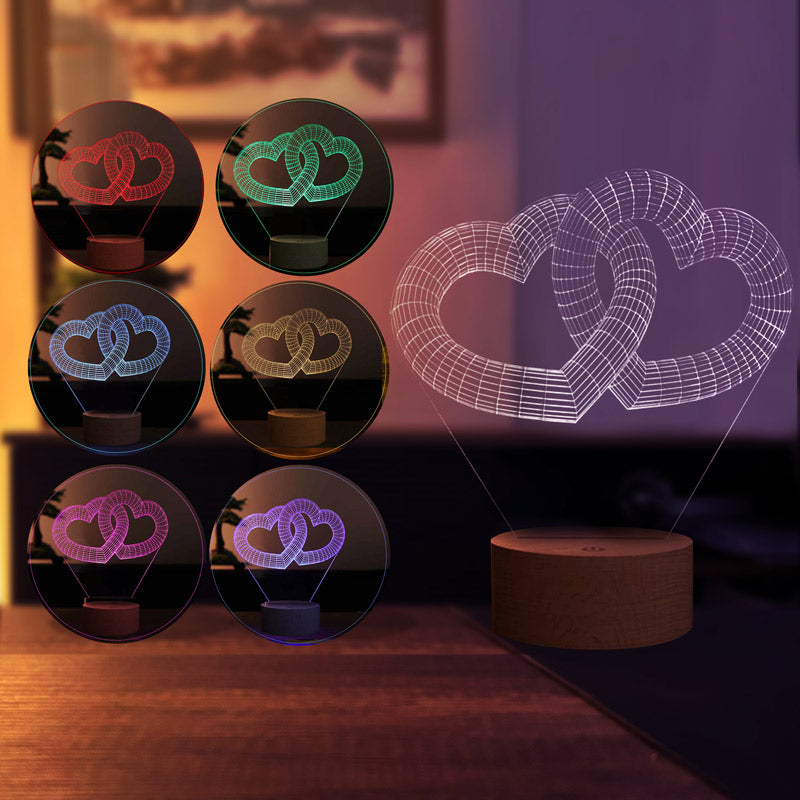 3D Two Heart Gift Led Lamp