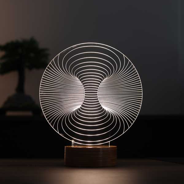İllüzyon (Spiral) Figürlü Dekoratif Hediye Led Masa Lambası | BYLAMP