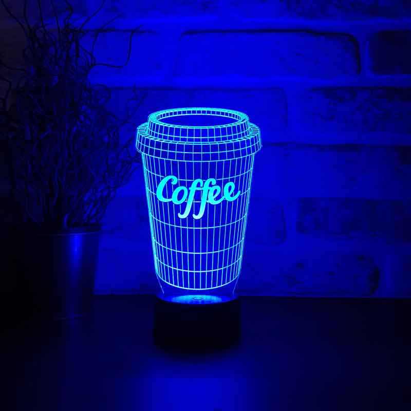 Kahve Bardağı Figürlü Dekoratif Hediye Led Masa Lambası | BYLAMP