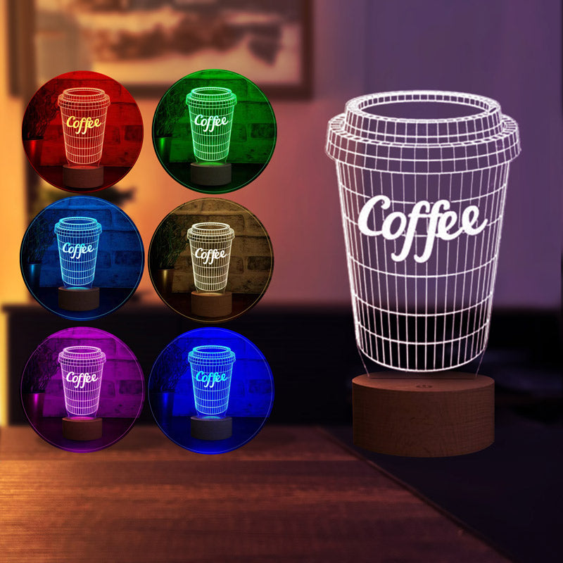 3D coffee cup led table lamp