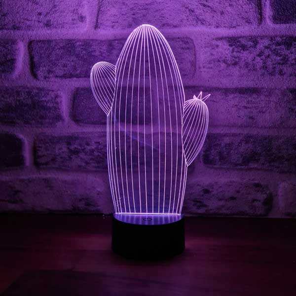 Luz nocturna de cactus 3D