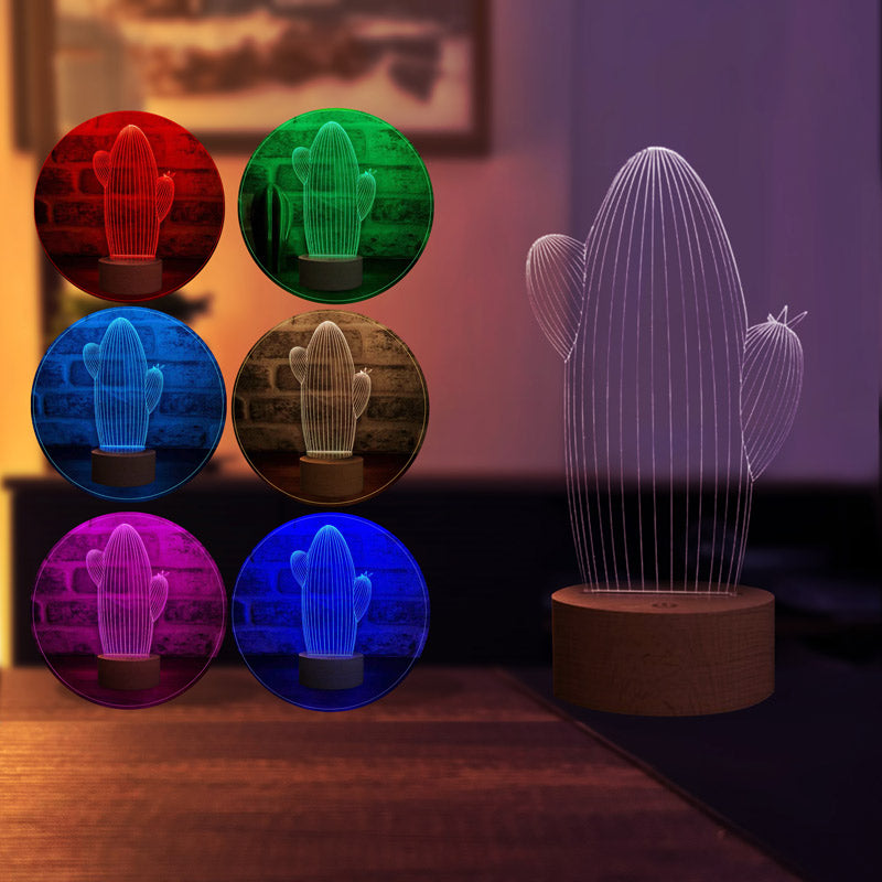 3-D cactus night light