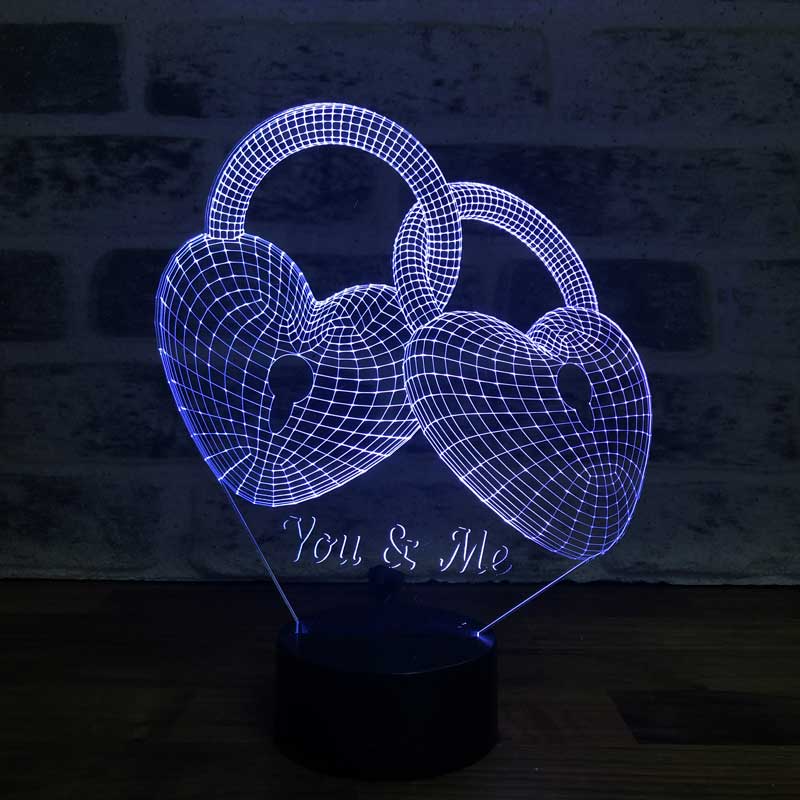 3D-Herzschlüsselgeschenk-LED-Lampe