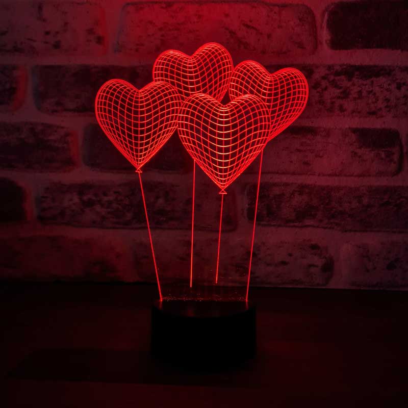 Kalp Balon Figürlü Dekoratif Hediye Led Masa Lambası | BYLAMP