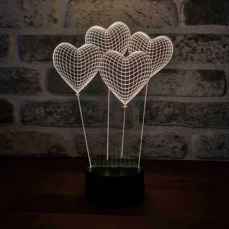 Kalp Balon Figürlü Dekoratif Hediye Led Masa Lambası | BYLAMP