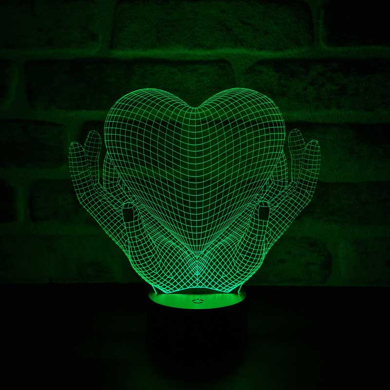 3D Heart Hands Night Light