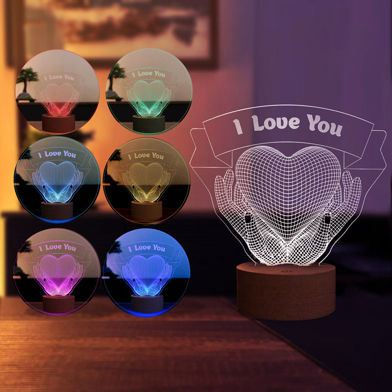 3D Heart Hands Gift LED Lamp