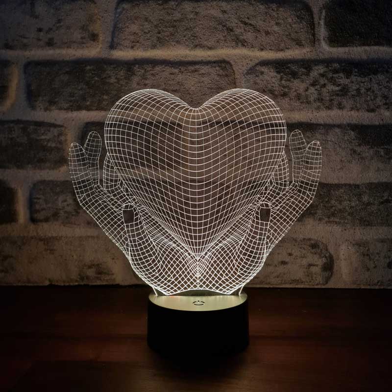 3D Heart Hands Night Light