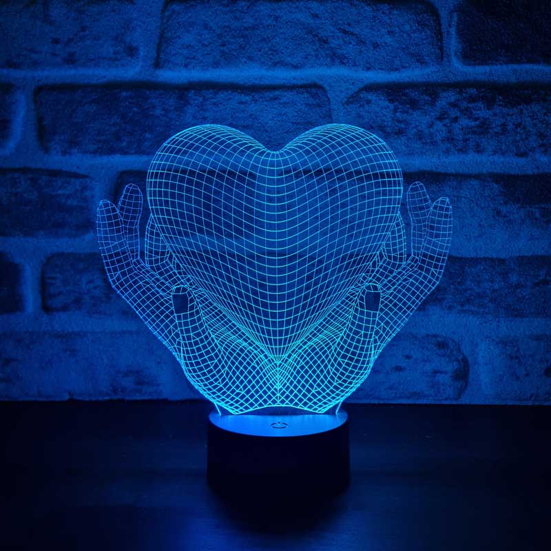 3D Heart Hands Night Light