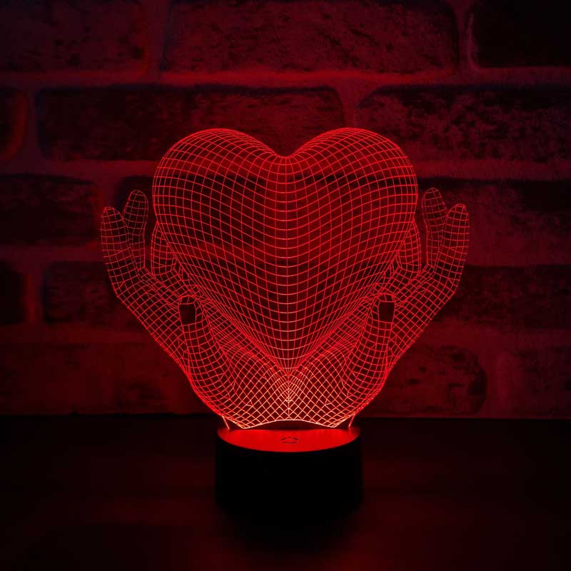 3D Heart Hands Night Light