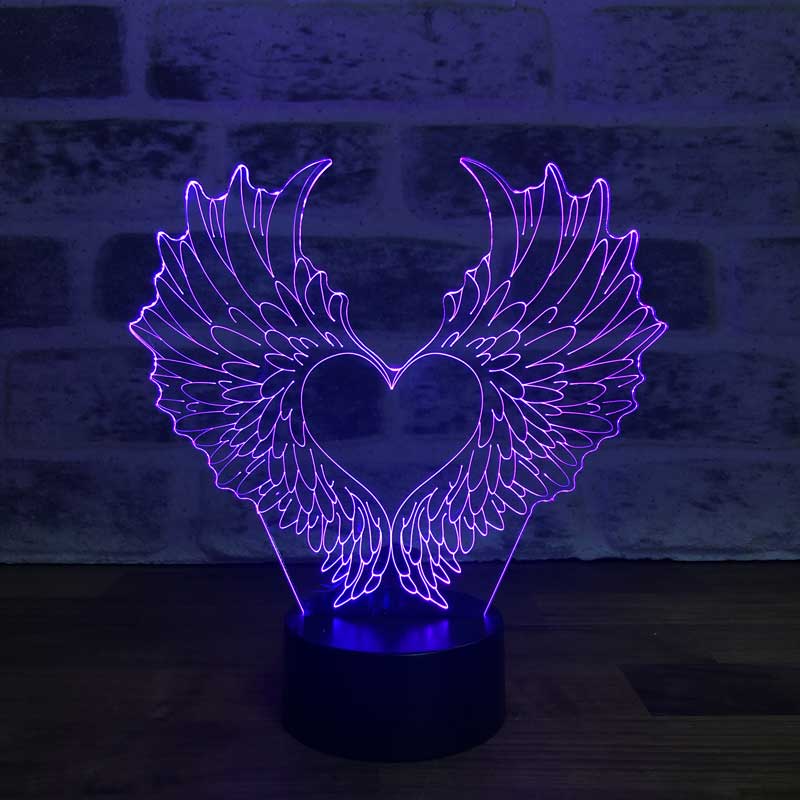 3D Heart Wings Led Tischleuchte